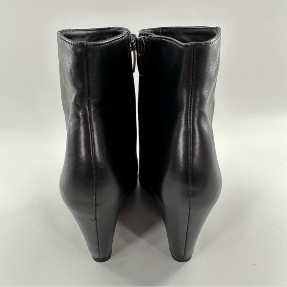 Via Spiga womens ankle booties size 7 37.5 black leather almond toe wedge boots - Picture 5 of 14